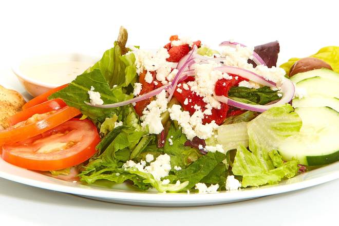 Order Greek Salad food online from Taziki's Mediterranean Cafe store, Raleigh on bringmethat.com