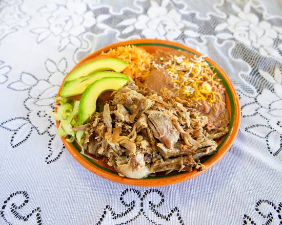 Order 3. Carnitas Combo food online from Rivas Mexican Grill store, Sparks on bringmethat.com