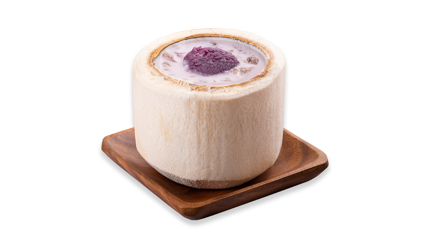 Order Coconut Jelly with Ube& Peach Gum food online from Sweethoney Dessert store, Colma on bringmethat.com