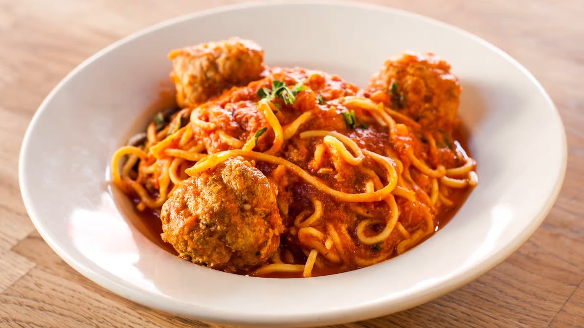 Order Spaghetti & Meatballs - Pasta food online from Broccolino Pizza store, Brooklyn on bringmethat.com