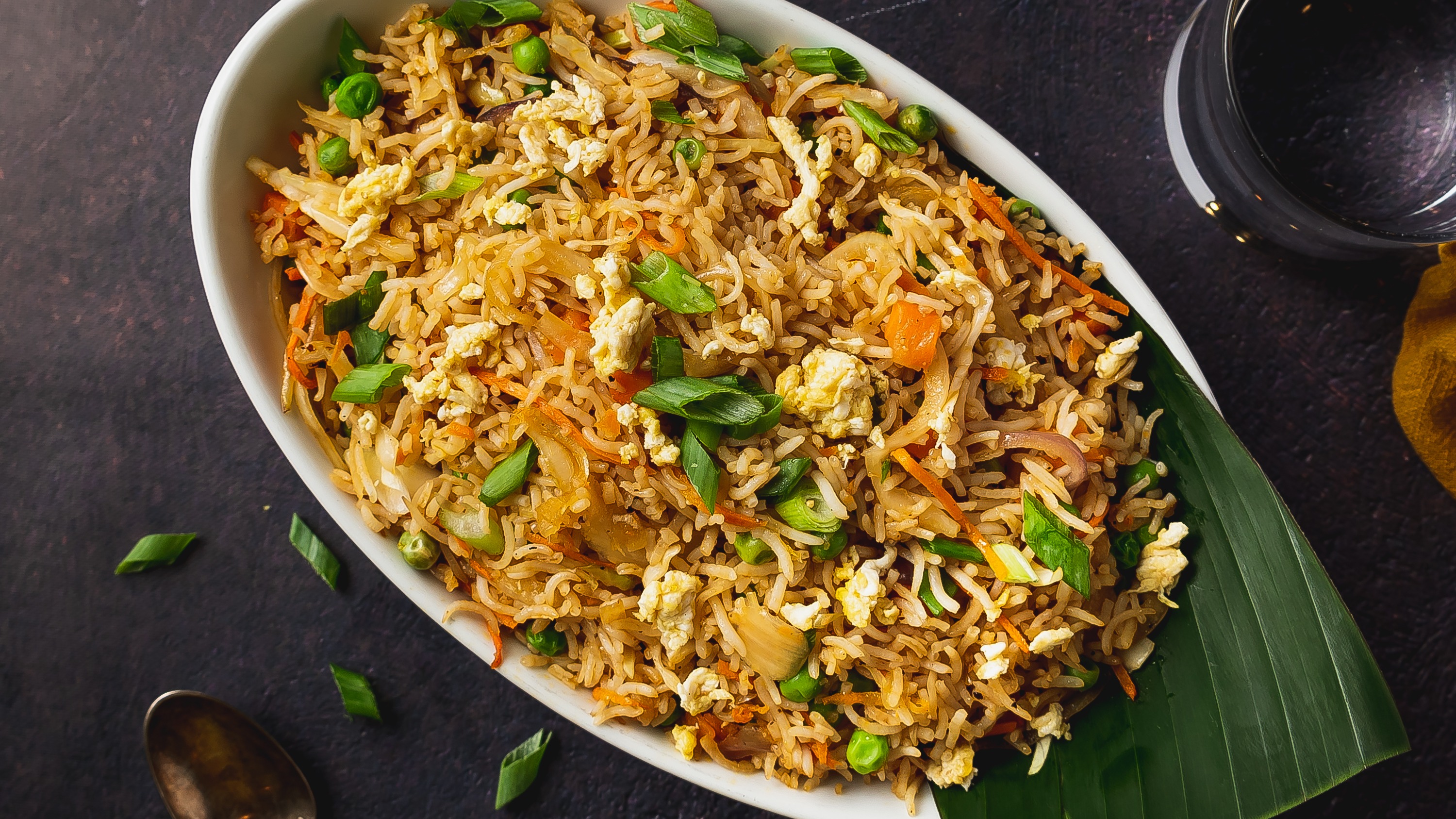 Order Egg Fried Rice food online from Sangam Chettinad Indian Cuisine store, Austin on bringmethat.com