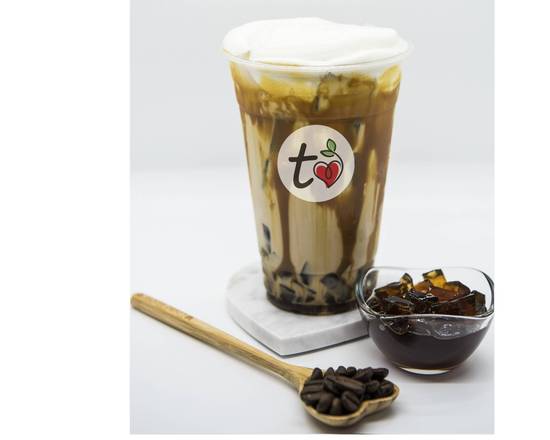 Order Vanilla Coffee (w/ salted cream mousse, coffee jelly & caramel drizzle) food online from Tealove store, Fontana on bringmethat.com