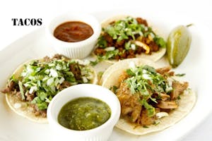 Order Tacos de Pernil Solo Cebolla Y Cilantro (3) food online from Latino Deli Restaurant store, Bridgeport on bringmethat.com