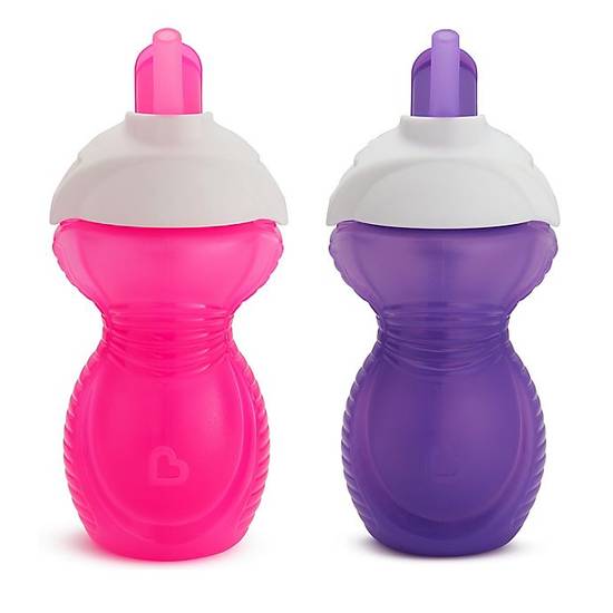 Order Munchkin® Click Lock™ 9 oz. Flip-Straw Cups in Pink/Purple (Set of 2) food online from Bed Bath & Beyond store, Lancaster on bringmethat.com