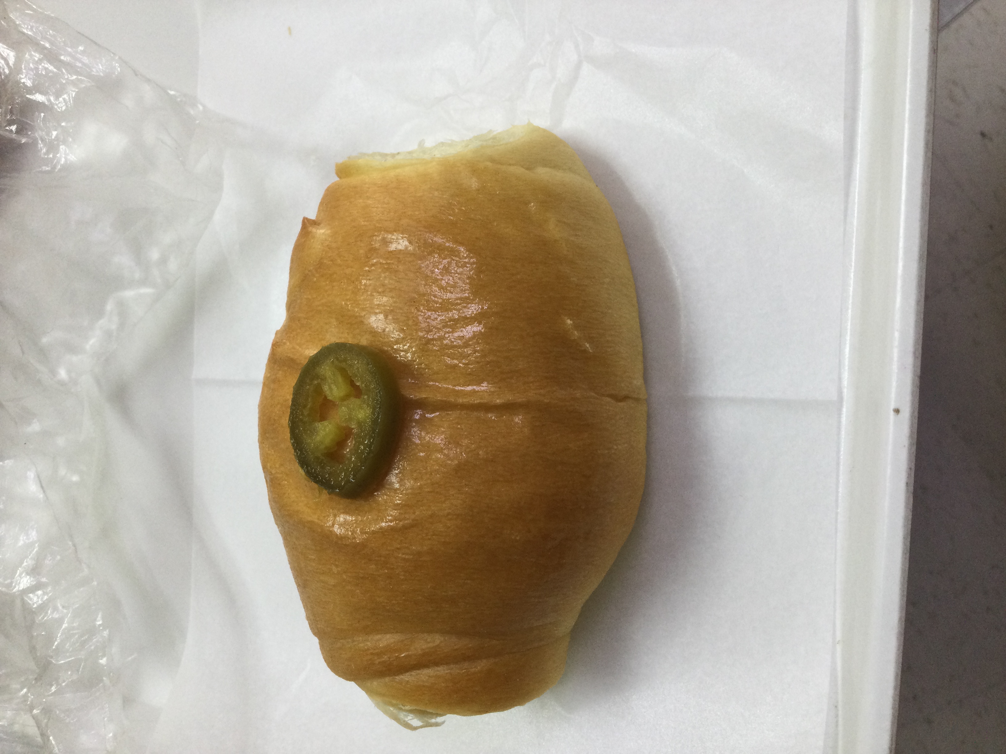 Order Small Kolaches Jalapenos food online from Happy D Donuts store, Houston on bringmethat.com
