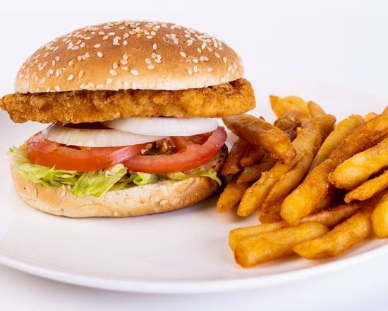 Order Crispy Chicken Sandwich with Fries food online from New York Chicken & Gyro store, Los Angeles on bringmethat.com
