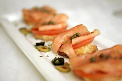 Order Tostada de Salmon Ahumado food online from Picasso's store, San Jose on bringmethat.com