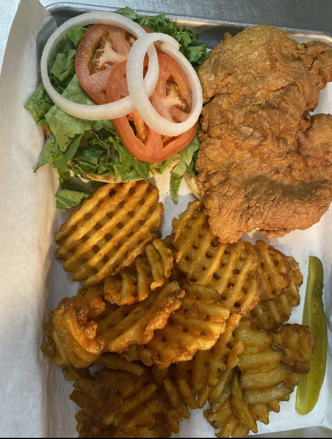 Order Q-Famous Chicken Sandwich  food online from Club Q store, Colorado Springs on bringmethat.com