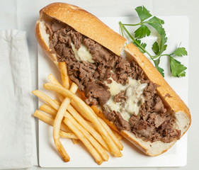 Order Philly Cheesesteak Sandwich combo food online from Kennedy Fried Chicken store, Bronx on bringmethat.com