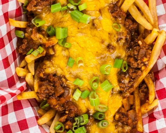 Order Chili Cheesesteak Fries food online from Scrambled! store, West Milwaukee on bringmethat.com