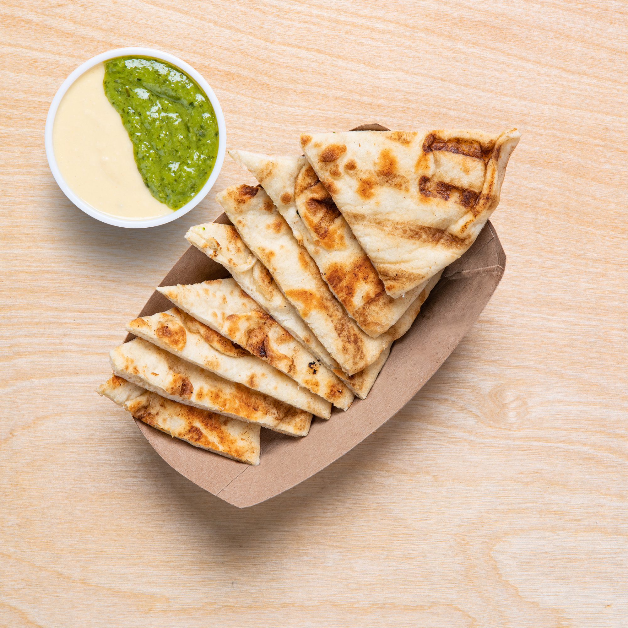 Order Hummus with Flatbread food online from Green Tomato Grill store, Brea on bringmethat.com