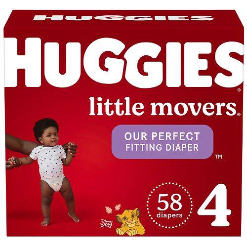 Order Huggies Little Movers Baby Diapers, Size 4 - 58.0 ea food online from Walgreens store, Reynoldsburg on bringmethat.com