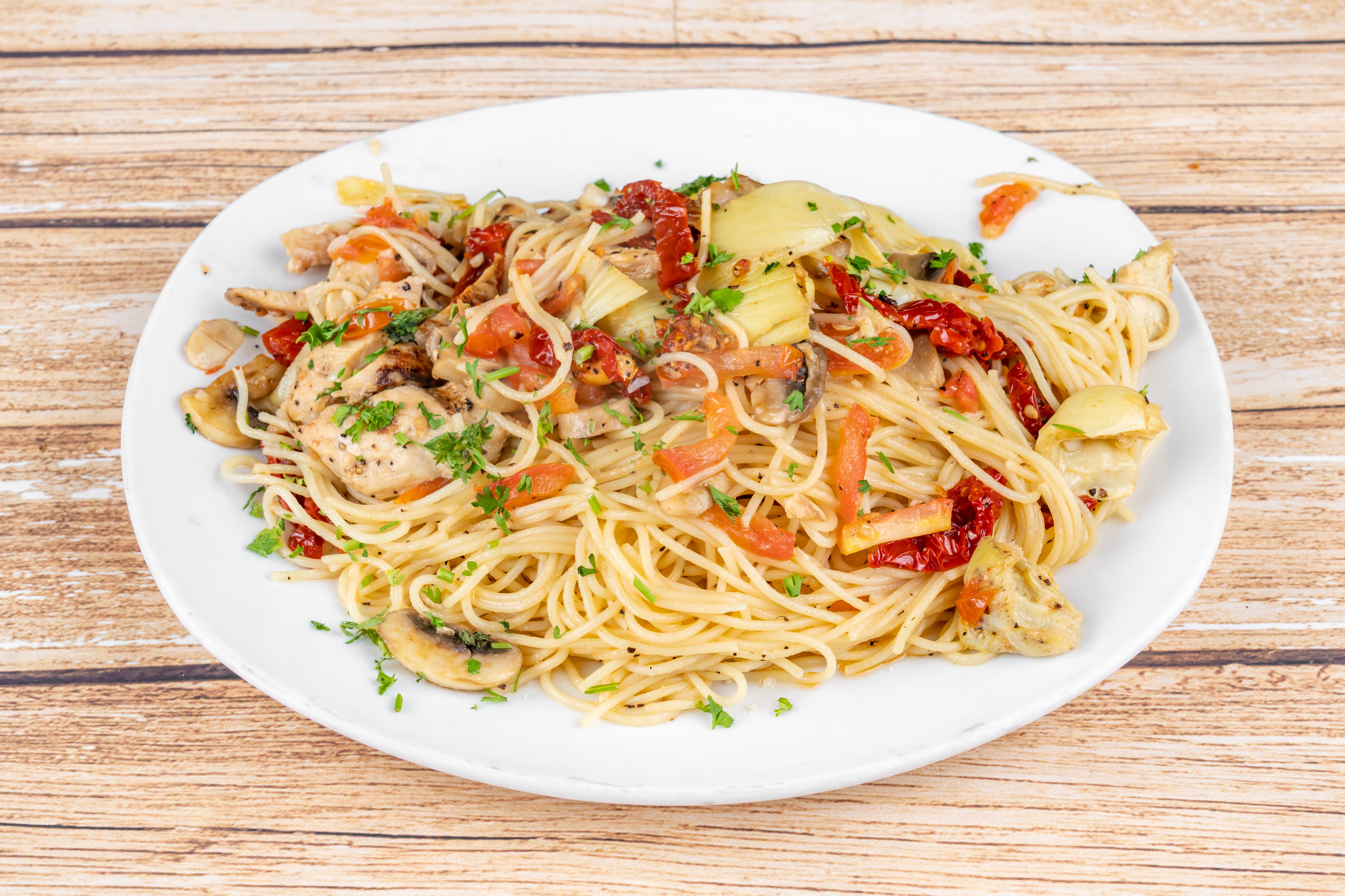 Order Cappellini Tuscana - Entree food online from Angelos Pizza & Pasta store, Webster on bringmethat.com