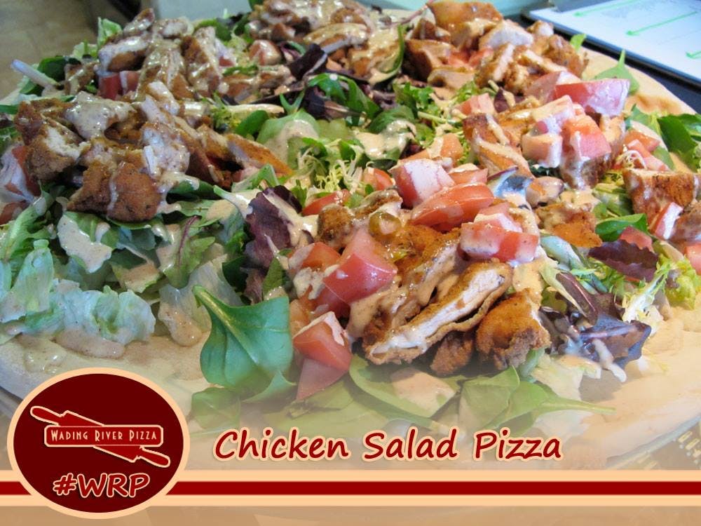 Order Honey Mustard Chicken Salad Pizza - Pizza food online from Wading River Pizzeria store, Wading River on bringmethat.com