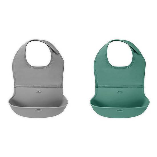 Order OXO Tot® 2-Pack Roll Up Bibs in Sage/Grey food online from Bed Bath & Beyond store, Lancaster on bringmethat.com