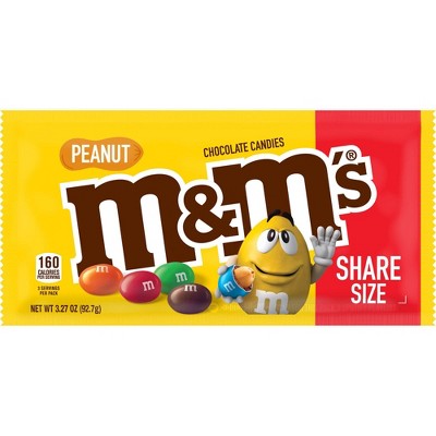 Order M&M's Peanut Chocolate Candy Sharing Size 3.14 oz. food online from Village Wine & Spirits store, Ventura on bringmethat.com