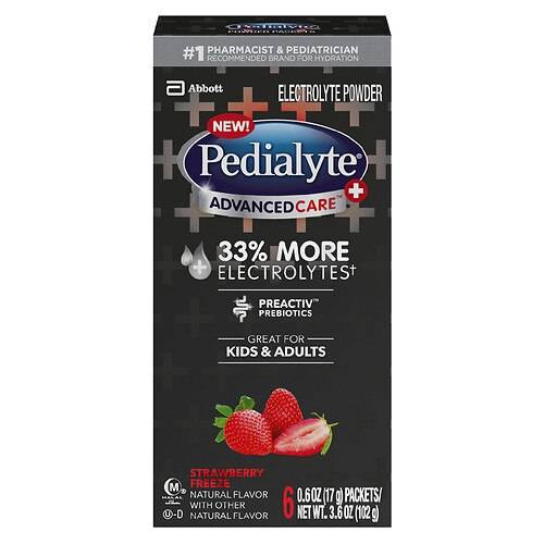 Order Pedialyte Electrolyte Powder Strawberry Freeze - 0.6 oz x 6 pack food online from Walgreens store, Auburn on bringmethat.com