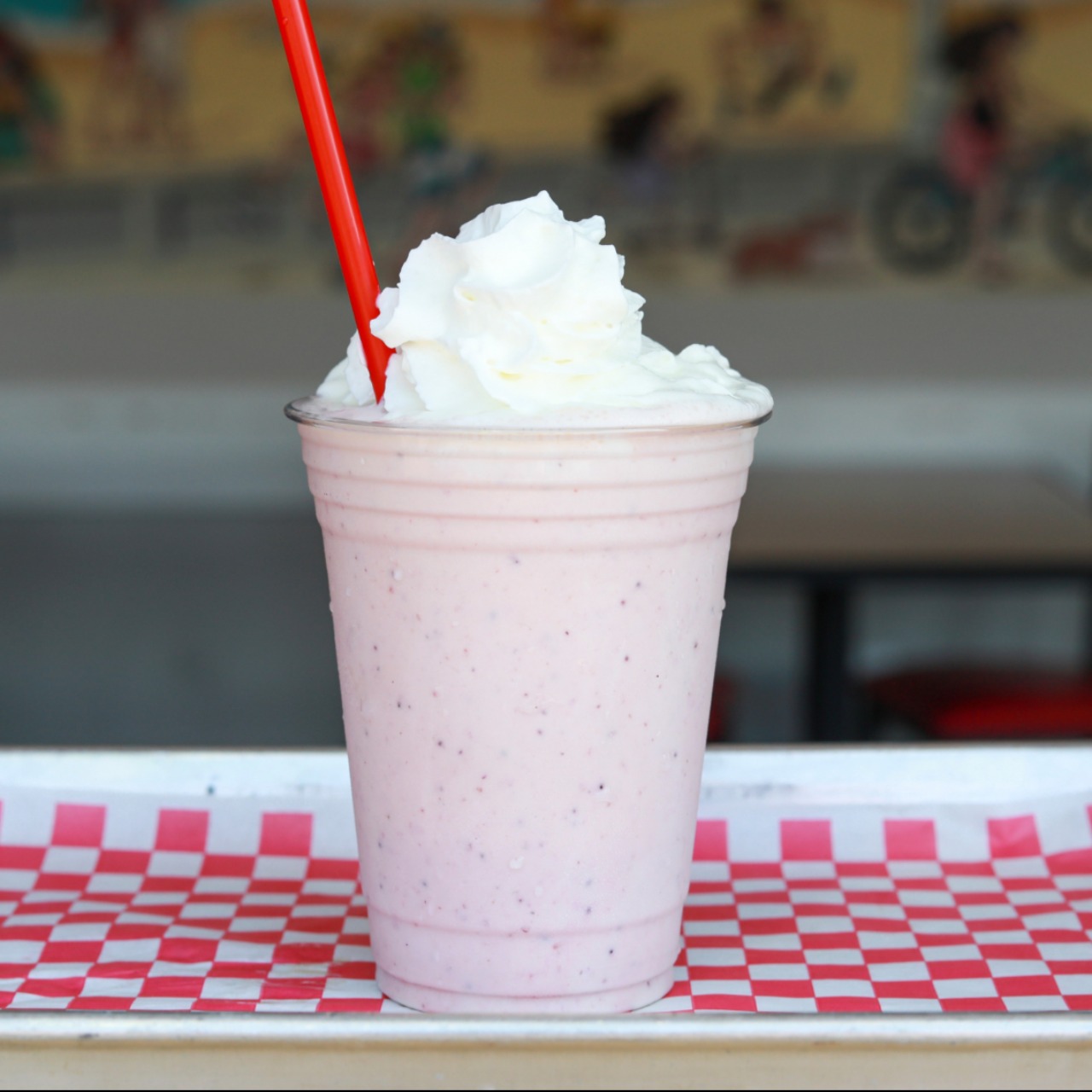 Order Strawberry Milkshake food online from Biggie Burgers store, San Diego on bringmethat.com