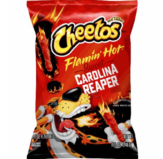Order Cheetos Flamin Hot Sweet Carolina Reaper food online from IV Deli Mart store, Goleta on bringmethat.com