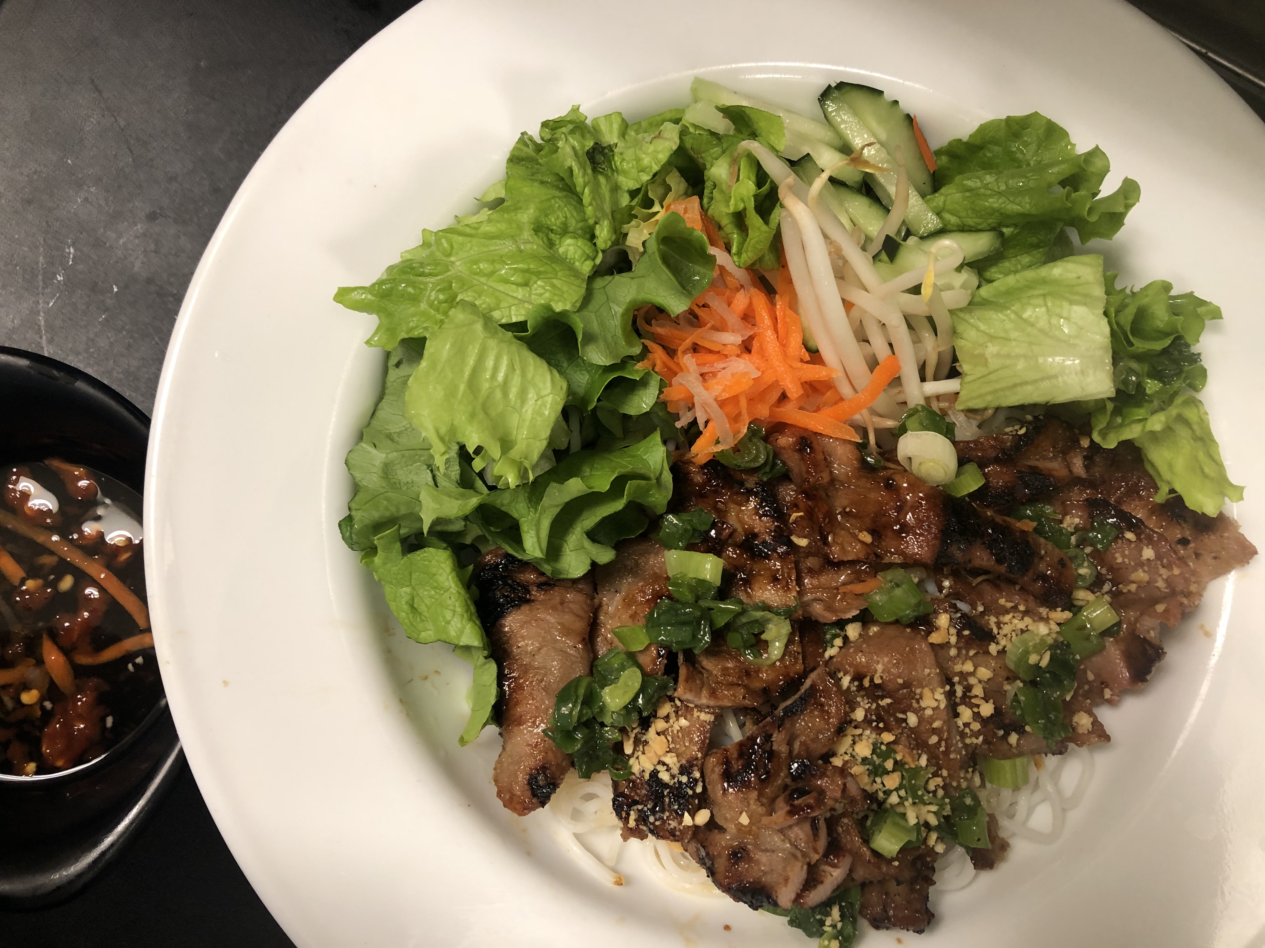 Order V3. Vermicelli Char Broiled Pork -Bun Thit Nuong food online from Pho Amour store, Fontana on bringmethat.com