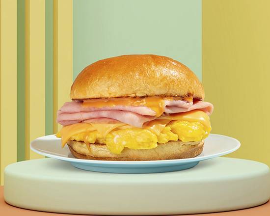 Order Ham, Egg and Cheese Sandwich food online from Breakfast Beauties store, McLean on bringmethat.com