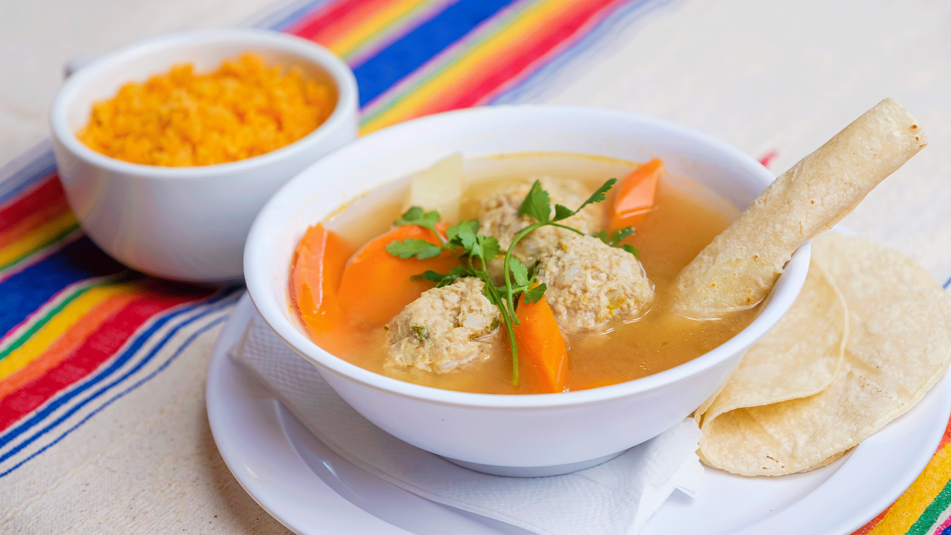 Order Albondigas Soup food online from Tacos Manzano store, North Hollywood on bringmethat.com