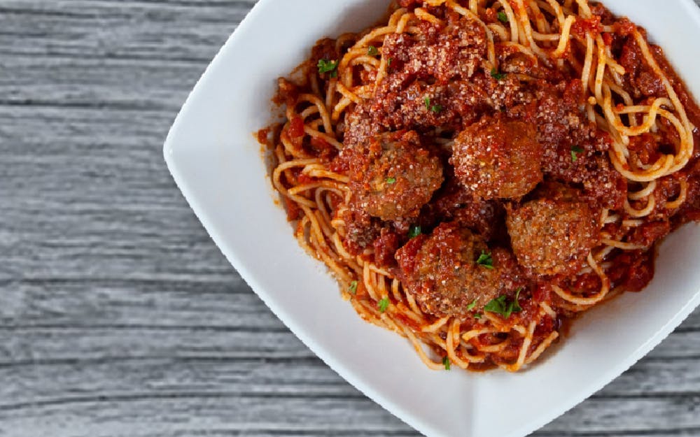 Order Spaghetti with Meatballs - Entree food online from Seasons Pizza store, Cockeysville on bringmethat.com