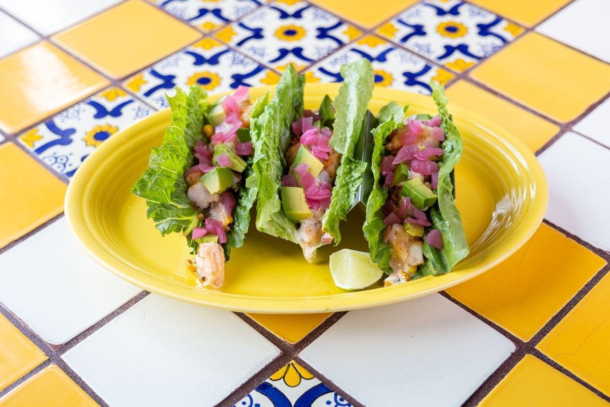 Order Grilled Shrimp Lettuce Tacos food online from Margaritas Mexican Restaurant store, Manchester on bringmethat.com