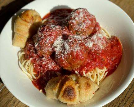 Order Spaghetti and Meatballs food online from Regents Pizzeria store, San Diego on bringmethat.com