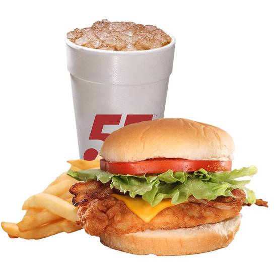 Order Hand-Breaded JB&B Chicken Sandwich Meal food online from Hwy 55 Burgers Shakes & Fries store, Rocky Mount on bringmethat.com