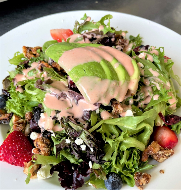 Order Berry Avocado Salad food online from Monkey Business Cafe store, Fullerton on bringmethat.com