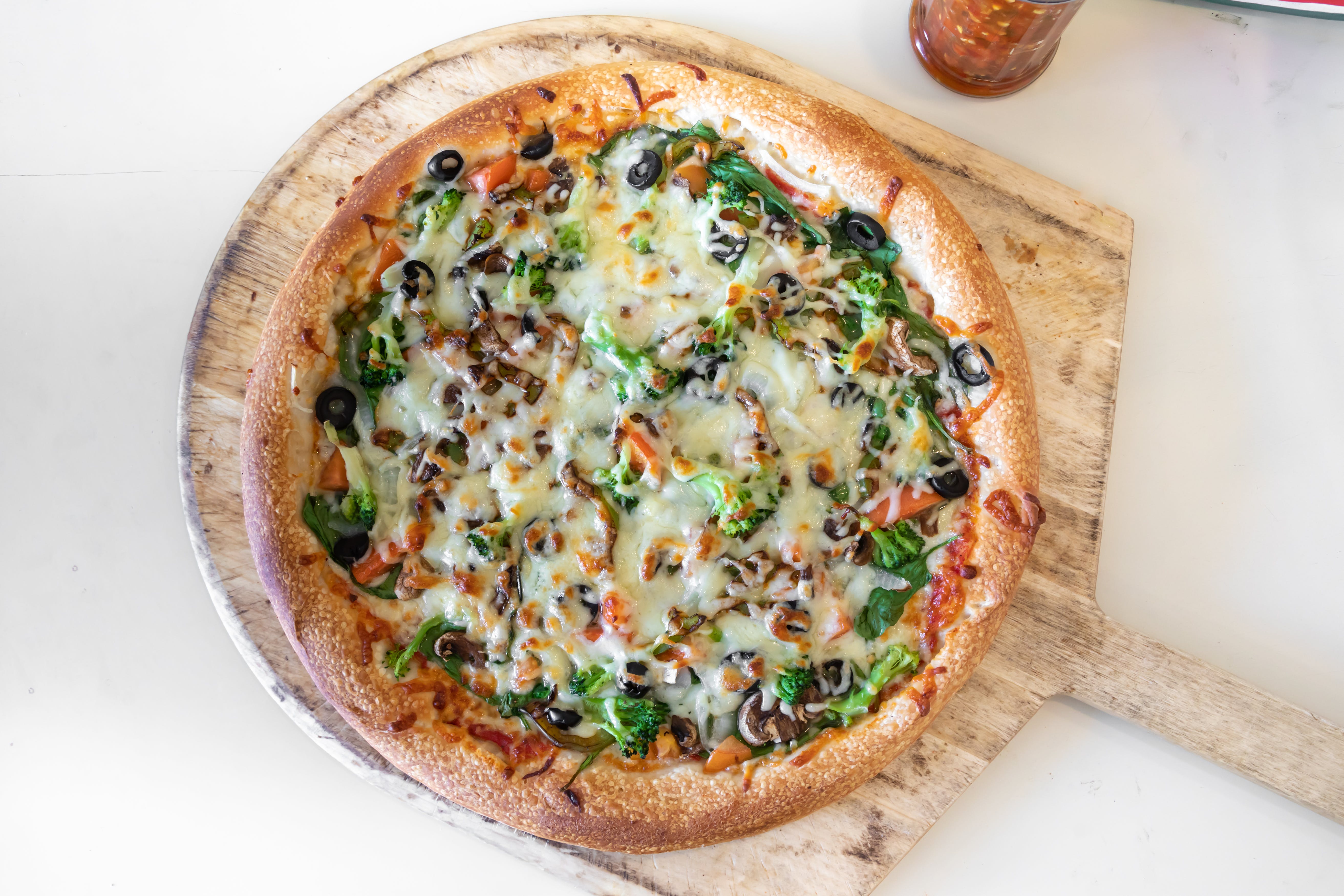 Order Veggie Pizza - Small 10'' food online from West Broadway Pizza store, Gardner on bringmethat.com