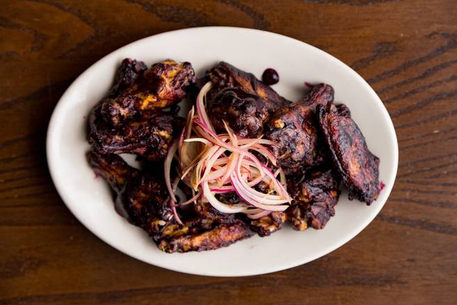 Order Blueberry BBQ Wings 6ct food online from DMK Burger Bar store, Chicago on bringmethat.com