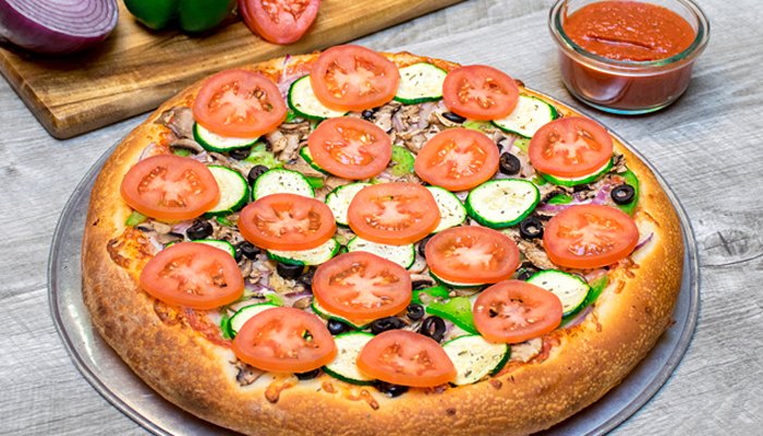 Order 3. Vegetarian Pizza food online from Premier Pizza - Santa Clara store, Santa Clara on bringmethat.com