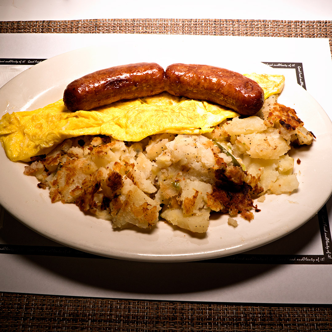 Order Chorizo and Cheese Omelet food online from Coach House Diner Restaurant store, North Bergen on bringmethat.com