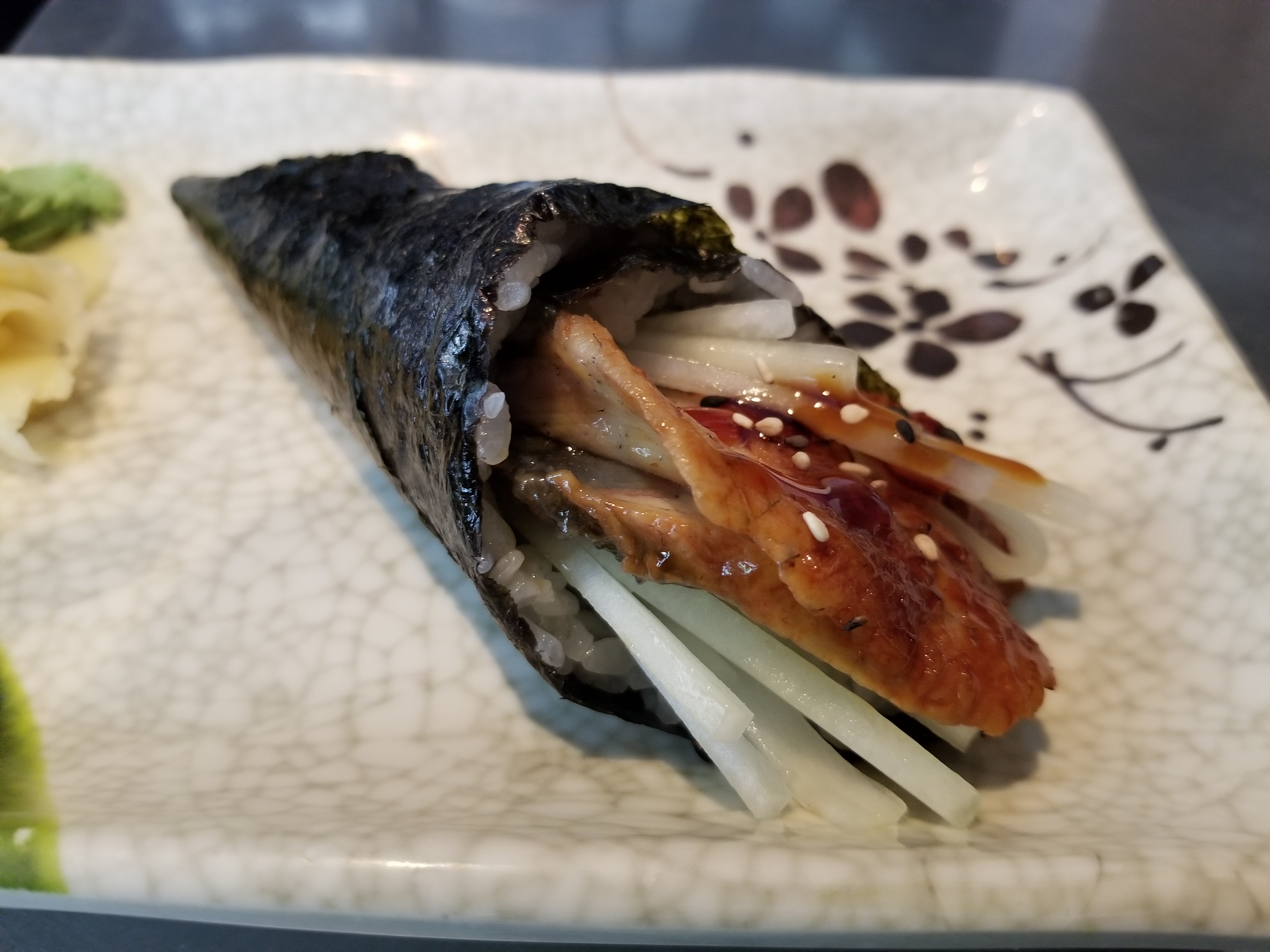Order Freshwater Eel Hand Roll food online from Ginbu 401 store, Charlotte on bringmethat.com