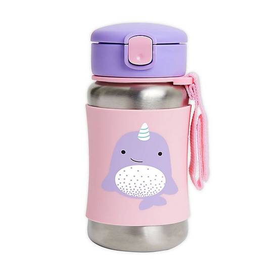 Order SKIP*HOP® Zoo Dino 12 oz. Stainless Steel Straw Bottle in Light Pink food online from Bed Bath & Beyond store, Lancaster on bringmethat.com