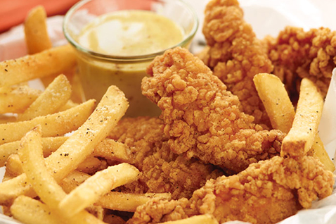 Order Kid Chicken Tenders and Fries food online from Nikoz Fusion Grill A Mediter-Asian Cuisine store, Sugar Land on bringmethat.com