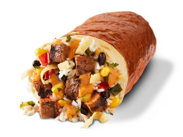 Order Southwest Steak Burrito food online from Qdoba Mexican Eats store, Chesterfield on bringmethat.com