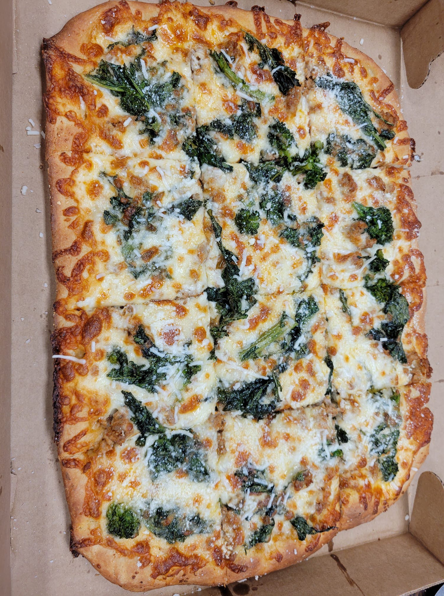 Order Broccoli Rabe & Sausage Pizza - Large 16'' food online from Vit-Za Apizza store, Clinton on bringmethat.com