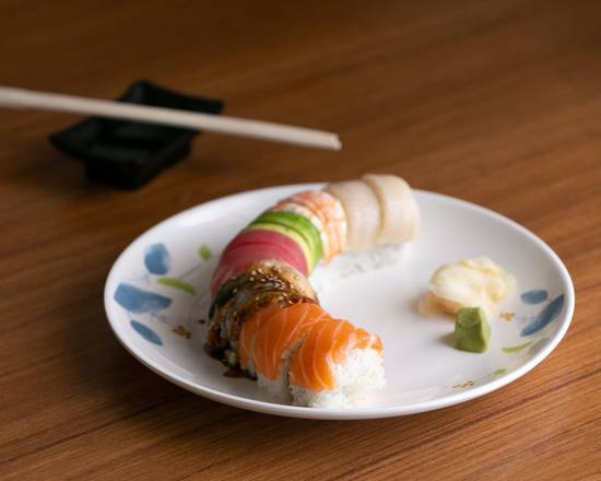 Order Rainbow Roll food online from The Sushi House store, Tempe on bringmethat.com