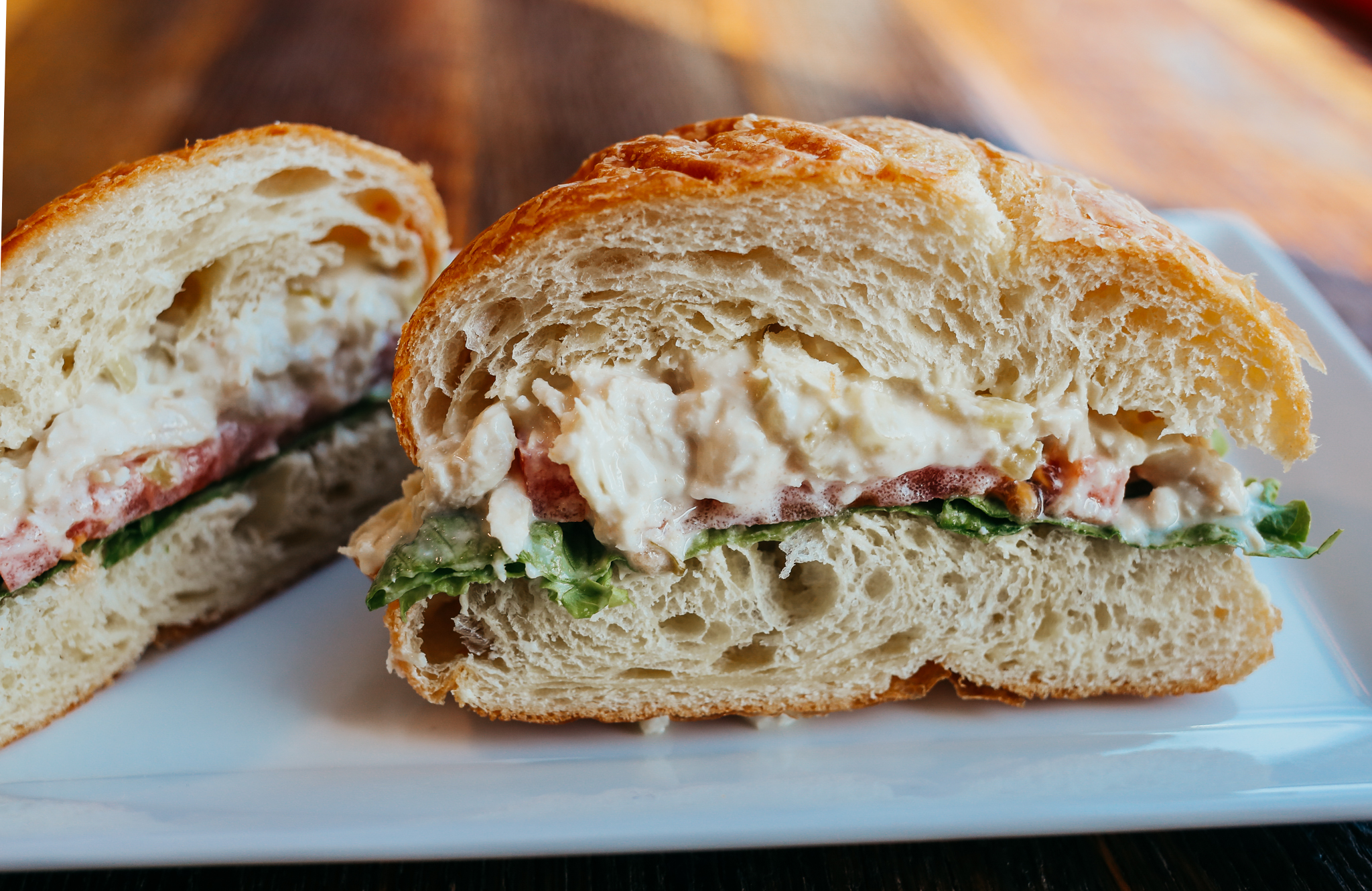 Order Chicken Salad Sandwich on a Butter Croissant food online from Cabin Coffee store, Goshen on bringmethat.com