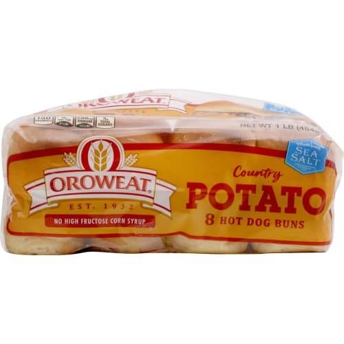 Order Oroweat · Country Potato Hot Dog Buns (8 buns) food online from United Supermarkets store, Plainview on bringmethat.com