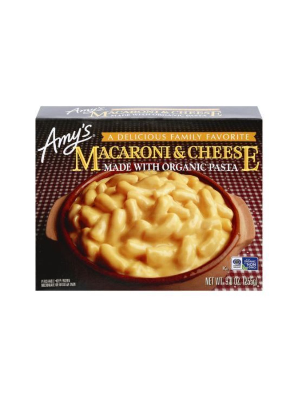 Order Amy's Frozen Entrees Macaroni & Cheese (9 oz) food online from Light Speed Market store, Los Angeles on bringmethat.com