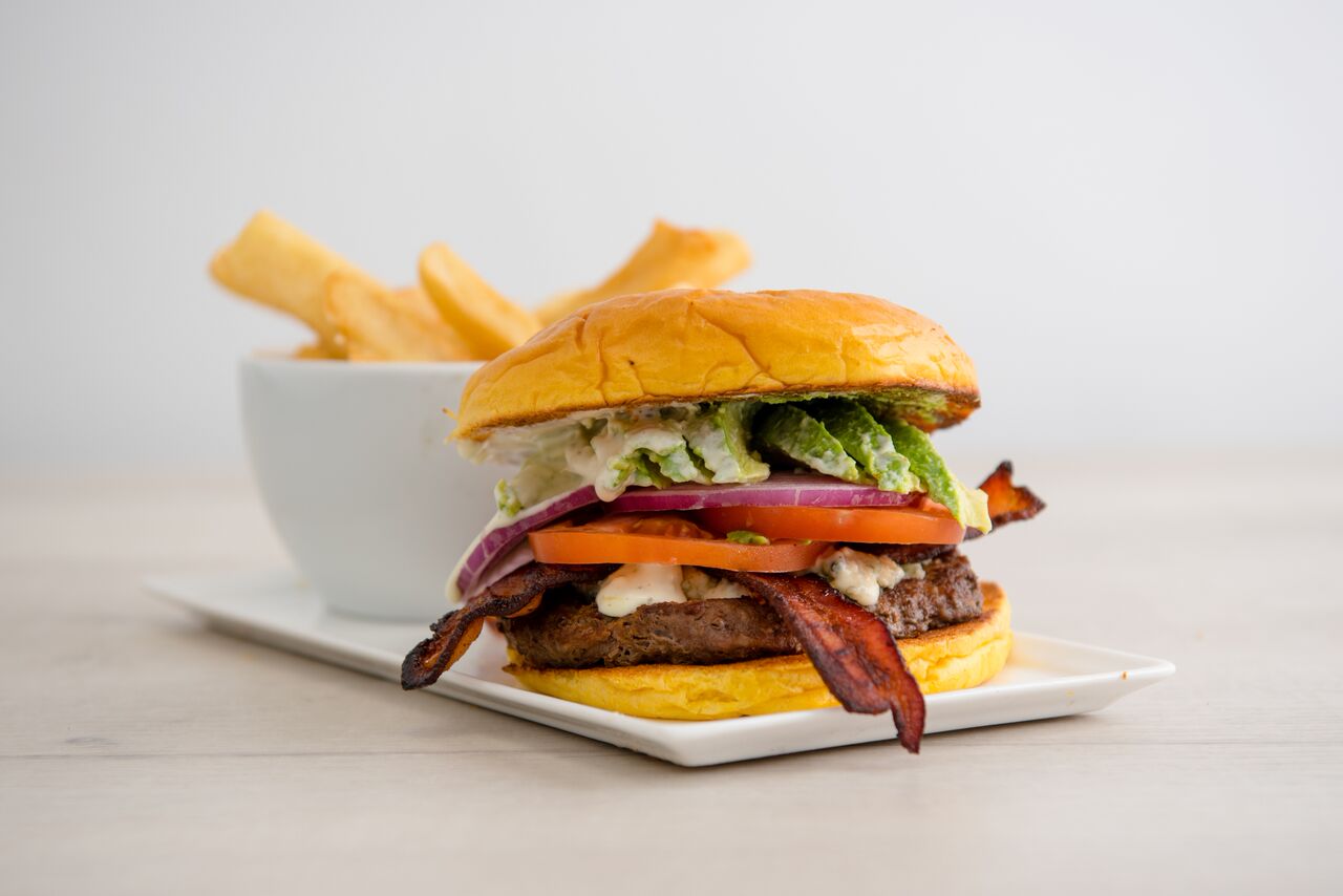 Order Black & Blue Burger food online from Canter Deli store, Los Angeles on bringmethat.com