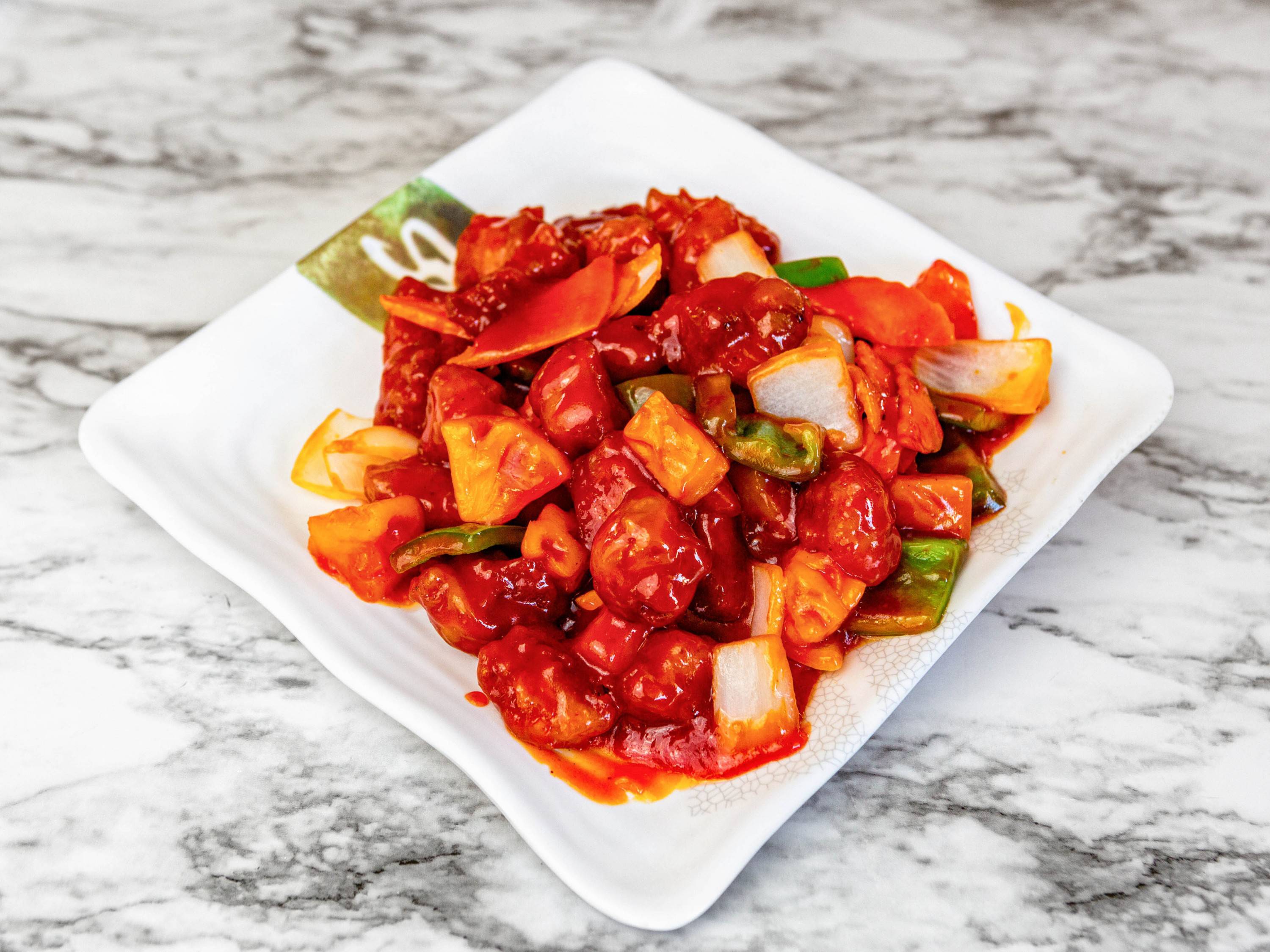 Order 40. Sweet and Sour Pork food online from Great Wok Chinese Restaurant store, Huntington Beach on bringmethat.com