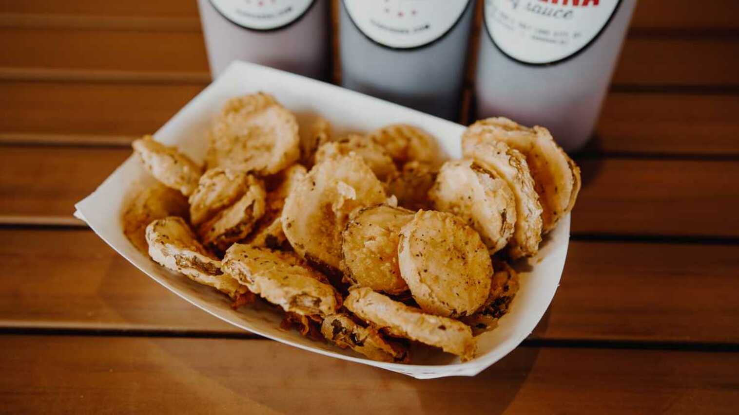 Order Fried Pickles food online from R & R Bbq store, Provo on bringmethat.com