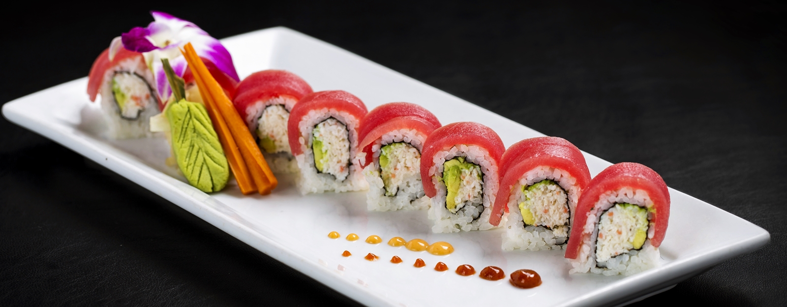 Order Red Dragon Roll food online from PB Sushi store, San Diego on bringmethat.com
