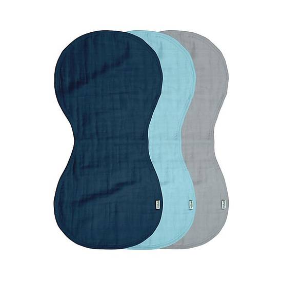 Order green sprouts® 3-pack Organic Cotton Muslin Burp Cloths in Blue and Gray food online from Bed Bath & Beyond store, Lancaster on bringmethat.com