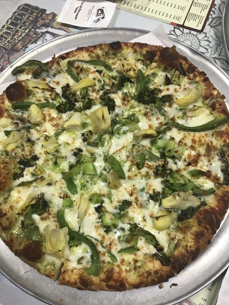 Order All Green Pizza - Medium 12'' food online from Milans store, Lathrop on bringmethat.com